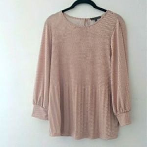 Adrianna Papell Polka Dot Ballon Sleeve Blouse #0560